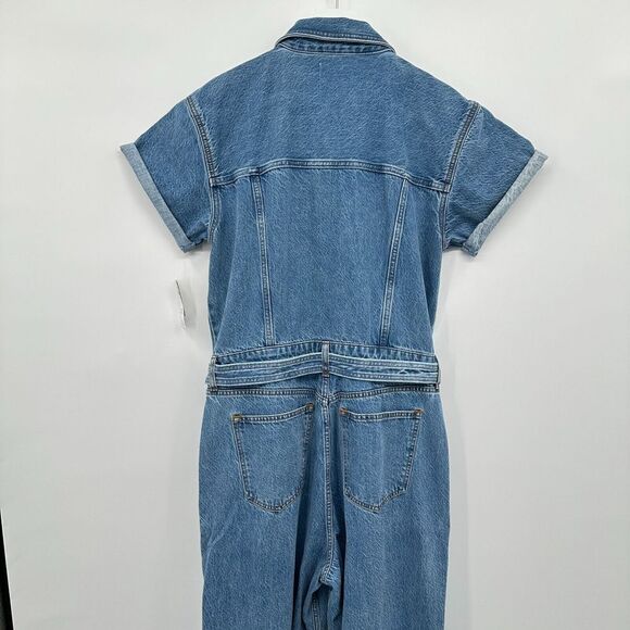Abercrombie Fitch 90s Relaxed Denim Jumpsuit Size Large Tall LT Straight Leg New - Picture 10 of 16